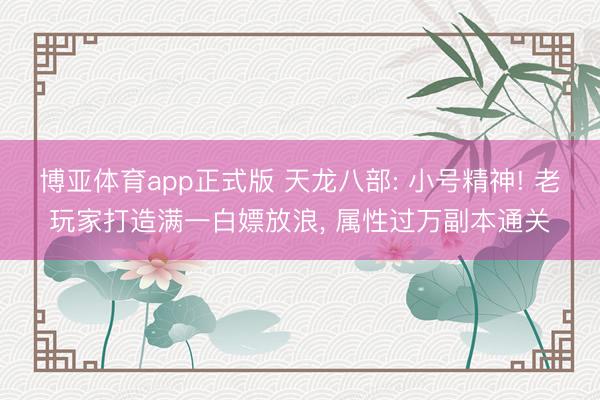博亚体育app正式版 天龙八部: 小号精神! 老玩家打造满一白嫖放浪， 属性过万副本通关